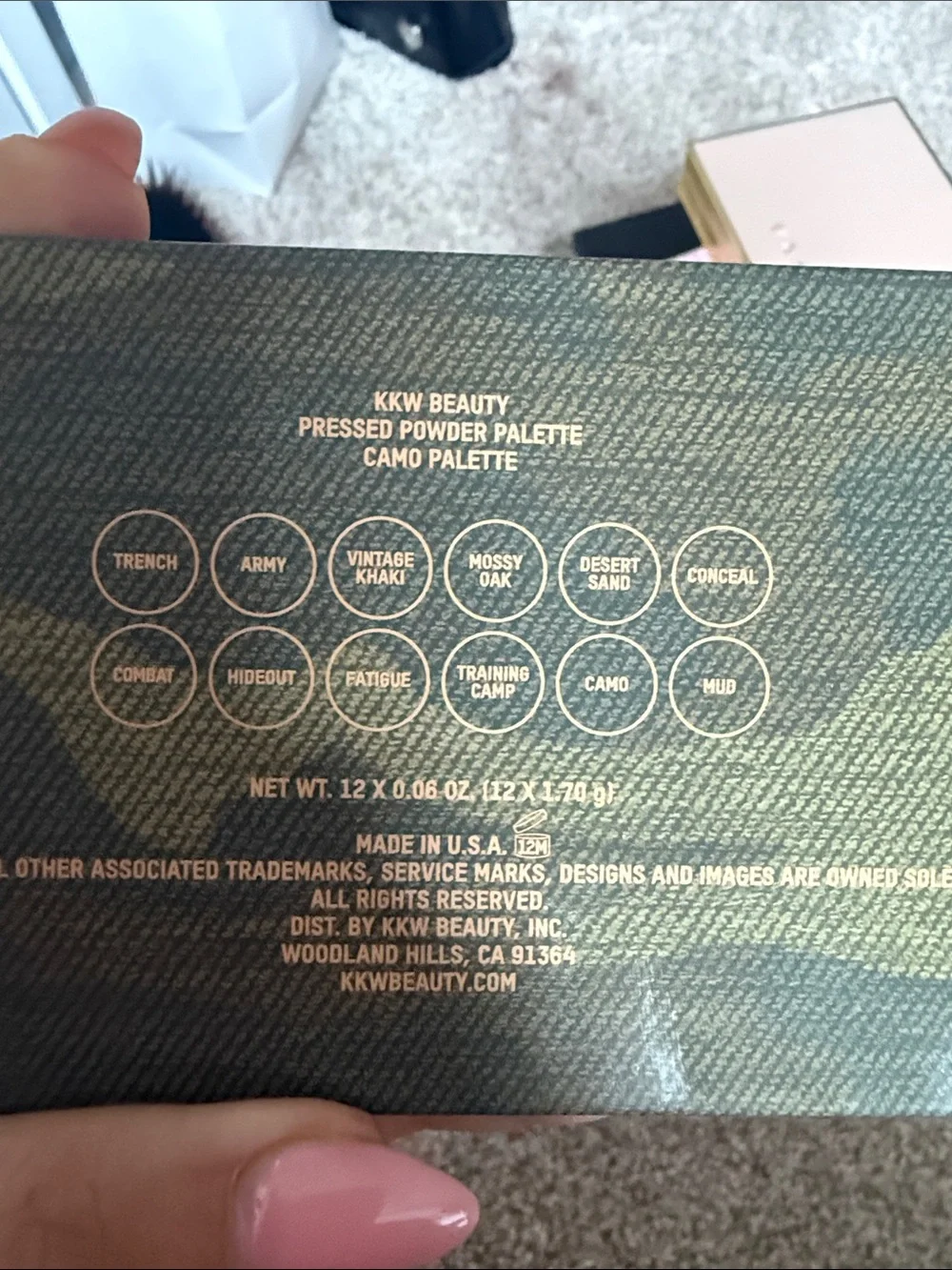 Kkw beauty camo eye shadow palette unused